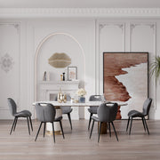 Hawsaiy Modern Faux Leather Dining Chair Set of 2/4/6 with Metal Legs, Ergonomic Design, Water-Resistant