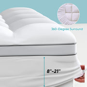 Hawsaiy 4 Inch Memory Foam Mattress Topper Dual Layer Pad -2 Inch Gel Memory Foam & 2 Inch Pillow Top Cover with 8-21 Inch Deep Pocket