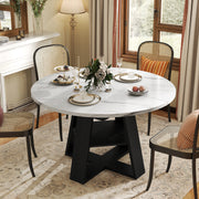 Hawsaiy 43.3-59 in Extendable Oval Dining Table for 4-6, Space-Saving Round Kitchen Table with Hidden Leaf Storage & Bottom Shelf for Small Space