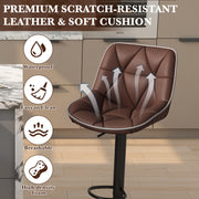 Hawsaiy Bar Stools Set of 2/4, Adjustable Swivel Counter Height Bar Stools with Back, Upholstered Modern Barstools with Diamond Stitching