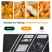 Kerilyn 22.8 QT Electric Deep Fryer with Baskets & Lids, Commercial Deep Fryer with Temperature Control, Stainless Steel Fryer, Countertop Fryers for Home Kitchen and Restaurant, 2500W