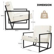 Hawsaiy Accent Chair with Metal Frame, Teddy Fleece Living Room Chairs with Foam Seat Cushions, Comfy Reading Armchair for Bedroom