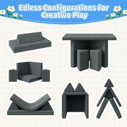 Hawsaiy Kids Sofas Modular 4PCS Sponge Armless Reclining Sofa with Removable Cover