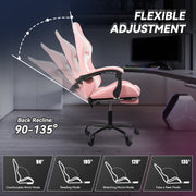 Hawsaiy Gaming Chair with LED Lights and Lumbar Support, Faux Leather High Back PC Gaming Chair