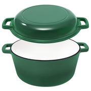Kerilyn 2-in-1 Heavy-Duty Cast Iron Dutch Oven Pot - Kitchen & Dining Essential for Bread Baking, Cooking, Stewing - Nonstick, Oven Safe Up to 500°F, Dual Handles, Works on All Stovetops, Easy Cleaning, Durable Construction enamel cast iron Enamel