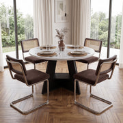 Hawsaiy 5 Piece Round Dining Table Set for 4, 47.3