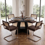 Hawsaiy 5 Piece Round Dining Table Set for 4, 47.3