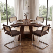 Hawsaiy 5 Piece Round Dining Table Set for 4, 47.3