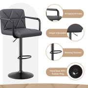 Hawsaiy PU Leather Adjustable Height Bar Stools Set of 2/4 with Footrest and Rubber Ring Base