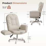 Hawsaiy Criss Cross Office Chair with Flip-Up Arms, Ergonomic Cross Legged Desk Chair, PU Leather Executive Computer Chair, 135° Reclining Plush Cushion, Pet-Friendly