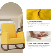 Hawsaiy Comfortable Velvet Nursery Rocking Chair with Padded Seat & High Backrest