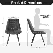 Hawsaiy Modern Dining Side Chairs, Set of 2/4/6 Gray Faux Leather Upholstered Chairs