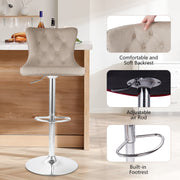 Hawsaiy Modern Upholstered Barstools Set of 2/4 with Tufted Velvet Backrest