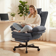 Hawsaiy Big and Tall Office Chair with Footrest, Ergonomic Executive Desk Chair with Flip-Up Arms, Reclining High Back Computer Chair with Headrest & Side Pockets