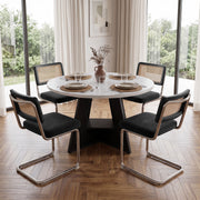 Hawsaiy 5 Piece Round Dining Table Set for 4, 47.3