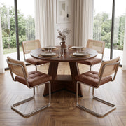 Hawsaiy 5 Piece Round Dining Table Set for 4, 47.3