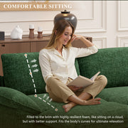 Nalupatio Sectional Sofa with Ottoman, L Shaped Modular Couch Set for Living Room, Comfy Cloud Sleeper Couch, Upholstered Furniture Chenille Sofa Khaki