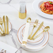 Hawsaiy 350 Pieces Silver Disposable Plastic Plates for 50 Guests