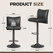 Hawsaiy Bar Stools Set of 2/3/4, Adjustable Swivel Bar Chairs with Thick Padded Seat, Faux Leather Upholstered Counter Height Bar Stools with Storage Pocket for Kitchen Island