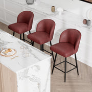 Nalupatio Counter Height Bar Stools Set of 2,360° Swivel Barstools with High Back and Metal Legs,26