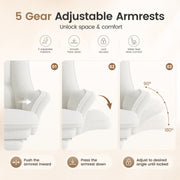Hawsaiy Cross Legged Office Chair with Flip Armrests，Big and Tall Executive Office Chair, 135° Reclining Criss Cross Chair with Footrest & Lumbar Pillow