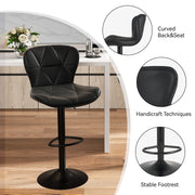 Hawsaiy Modern Adjustable Faux Leather Bar Stool with Back for Kitchen Island Set of 2/4