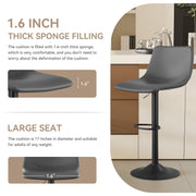 Nalupatio Bar Stools Set of 2/4, Adjustable Bar Stools with Back, Modern PU Leather Swivel Height Adjustable Stool Chair for Home Kitchen Island