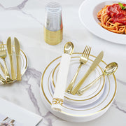 Hawsaiy 700 Pieces Gold/Silver Disposable Plastic Plates for 1000 Guests