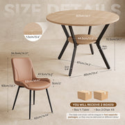 Hawsaiy Dining Table Set for 4, 42.1