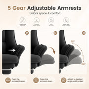 Hawsaiy Cross Legged Office Chair with Flip Armrests，Big and Tall Executive Office Chair, 135° Reclining Criss Cross Chair with Footrest & Lumbar Pillow