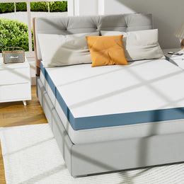 Nalupatio 3 Inch Firm Mattress Topper King Size 76x80 Inch Extra Support, Gel-Infused High-Density Memory Foam Mattress Bed Topper for Pain Relief, CertiPUR-US Certified