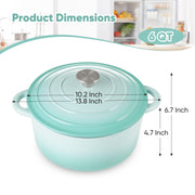 Hawsaiy 6QT Enameled Cast Iron Dutch Oven, Non-Stick, Dual Handles, with Lid for Baking & Cooking