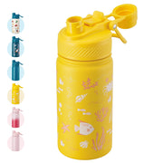 Hawsaiy 12oz Insulated Kids Water Bottle with Double Drinking Lids, Stainless Steel Water Bottle for School & Outdoor