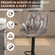 Hawsaiy Bar Stools Set of 2/4, Adjustable Swivel Counter Height Bar Stools with Back, Upholstered Modern Barstools with Diamond Stitching