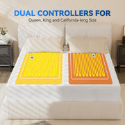 Nalupatio Heated Mattress Pad Queen Size, Dual Controller Electric Mattress Pad Luxury Bed Warmer 10 Heat Settings | Auto Off 2-4-8 Hours | Side Storage Pouch | Fit Up to 18