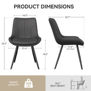 Hawsaiy Modern Faux Leather Dining Chair Set of 2/4/6 with Sturdy Metal Frame