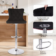 Hawsaiy Modern Upholstered Barstools Set of 2/4 with Tufted Velvet Backrest