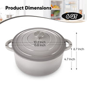 Hawsaiy 6QT Enameled Cast Iron Dutch Oven, Non-Stick, Dual Handles, with Lid for Baking & Cooking