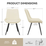 Hawsaiy Modern Faux Leather Dining Chair Set of 2/4/6 with Sturdy Metal Frame