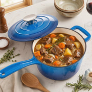 Hawsaiy 2 QT Cast Iron Sauce Pan with Lid, Enameled Cast Iron Saucepan with Solid Stainless Steel Knob, Even Heating & Self-Basting, Oven Safe up to 500℉, Compatible with All Stovetops