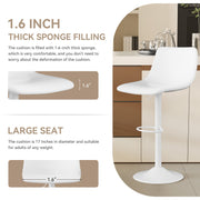 Nalupatio Bar Stools Set of 2/4, Adjustable Bar Stools with Back, Modern PU Leather Swivel Height Adjustable Stool Chair for Home Kitchen Island