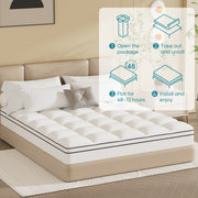 Hawsaiy 4 Inch Memory Foam Mattress Topper Dual Layer Pad -2 Inch Gel Memory Foam & 2 Inch Pillow Top Cover with 8-21 Inch Deep Pocket