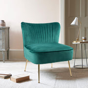 Hawsaiy Modern Velvet Accent Chair with Metal Legs
