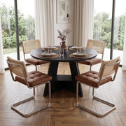 Hawsaiy 5 Piece Round Dining Table Set for 4, 47.3