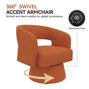 Nalupatio Swivel Barrel Accent Chair, Linen Fabric Upholstered Armchair with Wood Frame & Spring Support,Modern Comfy Lounge Sofa Chair with Round Back for Reading Living Room Bedroom,Beige