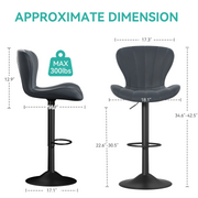 Hawsaiy Adjustable Upholstered Bar Stools Set of 2/4,Modern Counter Height Swivel Bar Chairs with High Backrest, Faux Leather Padded Seat for Kitchen Island