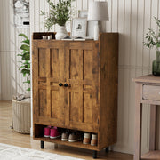 Hawsaiy Entrance Shoe Cabinet with Doors, 6-Tier Farmhouse Shoe Storage Organizer with Adjustable Shelves, Holds 18-24 Pairs, Entryway Shoe Rack Cabinet with Metal Legs