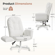 Hawsaiy Criss Cross Office Chair with Flip-Up Arms, Ergonomic Cross Legged Desk Chair, PU Leather Executive Computer Chair, 135° Reclining Plush Cushion, Pet-Friendly