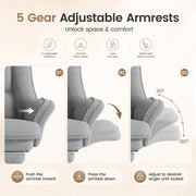 Hawsaiy Cross Legged Office Chair with Flip Armrests，Big and Tall Executive Office Chair, 135° Reclining Criss Cross Chair with Footrest & Lumbar Pillow