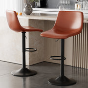 Hawsaiy Modern Swivel Bar Stools Set of 2/4, Adjustable Faux Leather Counter Height Chairs with Back for Kitchen Island
